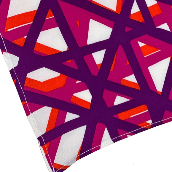 NWT SILKLETTE Intersections 100% Fine Silk Kerchief Scarf ORANGE/MAGENTA/WHITE - Picture 4 of 5